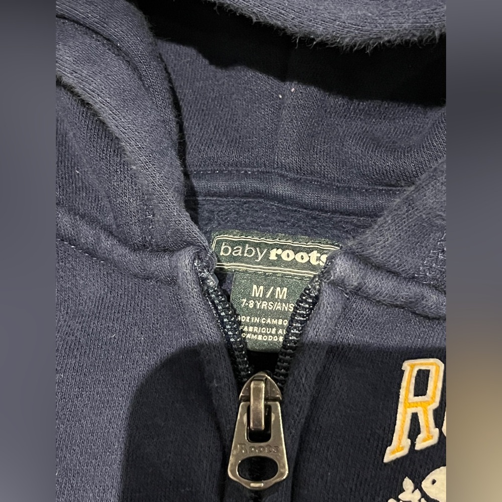 BABY ROOTS 6-12 months navy blue zip up hoodie - Picture 4 of 5